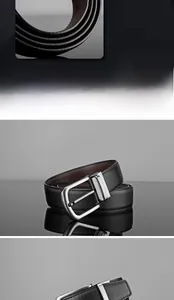 Detail showing high-quality black leather belt with silver needle buckle and fine texture