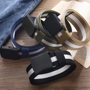 Canvas weave belts with matte plastic buckles in four colors for tactical casual wear