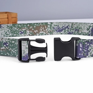 Digital camo canvas sports belt with durable plastic buckle for youth outdoor training