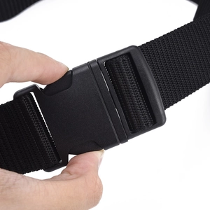Ceinture tactique en nylon noir pour homme avec boucle sans métal et sangle respirante
