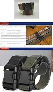 Kids military camouflage belt with plastic quick-release buckle for 52-95cm waist size