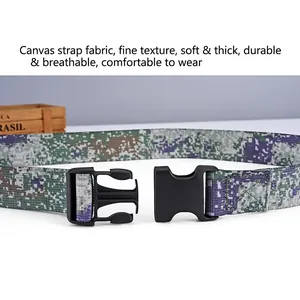 Kids tactical camouflage canvas belt with a black quick-release buckle for outdoor wear