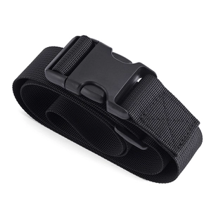 Kids black tactical nylon belt with durable plastic buckle for school military training