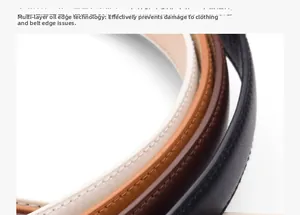 Détail du bord multicouche peint et des coutures fines sur les ceintures fines en PU