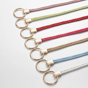 Cordes de taille tressées multicolores pour robes avec boucles rondes en alliage
