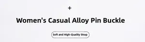Features of the casual women's PU belt including alloy pin buckle and soft material