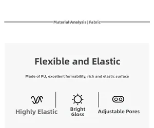 Détail du matériau PU flexible avec œillets en cœur et finition brillante de la ceinture