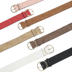 Ceintures larges minimalistes pour femmes avec boucles dorées en sept couleurs