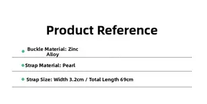 Maatspecificaties voor parel taille riem met 3,2 cm breedte en 69 cm totale lengte