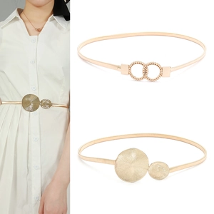 Mode Elastische Metall Taillenkette Für Damen Elegant Gold Silber Dünner Gürtel Blume Schmetterling Schleife Dekorativer Kleidergürtel Schmuck