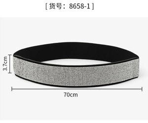 Wide elastic rhinestone waist belt for women dress skirt, sparkle crystal waist cincher.