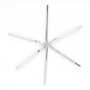 Set da 6 punzoni per cuoio in metallo argento con impugnature antiscivolo zigrinate