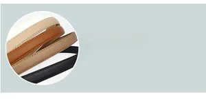 Détails de fines ceintures en cuir avec coutures précises en blanc, beige et marron
