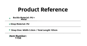 Größenangaben für 3,8 cm breiten PU-Ledergürtel mit 105 cm Gesamtlänge im Detail