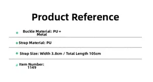 Detailed size specifications for women's 3.8cm wide PU leather belt with 105cm length