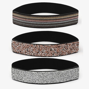 Cinturón de Corsé Elástico con Diamantes de Imitación para Mujer Cuero Sintético Banda Ancha de Cintura Bling para Vestidos