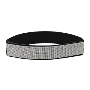 Cinturón elástico para mujer de 5cm de ancho con filas de brillantes diamantes de imitación
