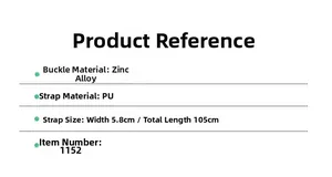 Details für 5,8cm breiten PU-Ledergürtel mit Zinklegierung-Schnalle und 105cm Gesamtlänge