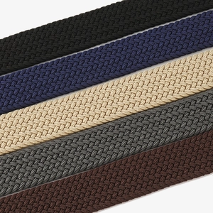 Lot de ceintures tressées extensibles en noir, marine, beige, gris et marron décontracté