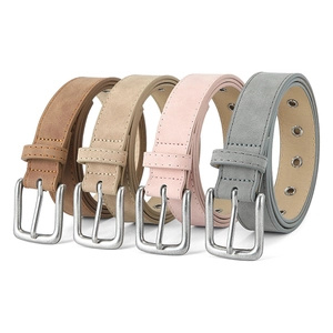 Ceintures rétro en cuir PU givré pour femme avec boucle ardillon en quatre couleurs mates
