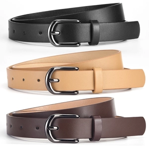 Ceinture Décontractée en Cuir PU avec Boucle à Ardillon en Alliage pour Hommes Femmes Style Street Vintage Ceinture Unie Mode