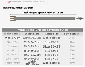 Size chart showing width and length specifications for crocodile pattern women's belts