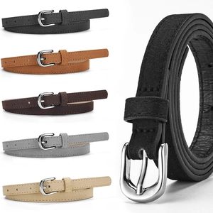 Women's Minimalist Slim PU Leather Belt With Alloy Pin Buckle Adjustable Thin Waistband For Jeans Dresses Fashion Accessory