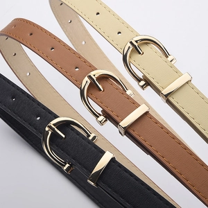 Women Fashion Slim PU Leather Belt With Gold Alloy Pin Buckle Adjustable Waist Belt For Jeans Dresses Ladies Accessories