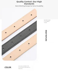 Detailed close-up of stitched suede PU leather belt showing durable side seam craftsmanship