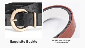 Détail de la boucle dorée exquise et du processus de teinture des tranches sur la ceinture