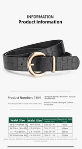 Guide des tailles pour ceinture en cuir motif crocodile avec mesures détaillées par taille
