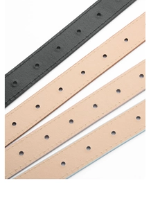 Detailed view of crocodile texture women's thin belts with precise stitching and holes