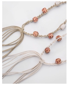 Détails de ceintures tressées bohèmes avec perles vintage et pompons décoratifs