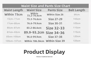 Guide des tailles pour ceinture motif crocodile avec mesures de taille et pantalon