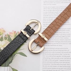 Women's faux crocodile leather belt set with gold buckles in black and brown colors