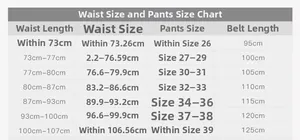 Tableau des tailles pour ceintures femme avec mesures de taille et longueurs