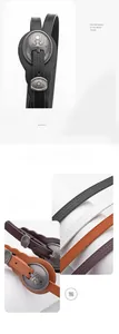 Detail of vintage embossed metal buckle and woven texture leather belts in multiple colors