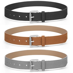 Ceinture Femme en Cuir PU Mat Vintage Ceinture Artistique de Couleur Unie Avec Boucle à Ardillon en Alliage pour Robes Jeans