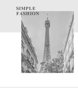 Close-up detail of 'Simple Fashion' French Eiffel Tower graphic on the product surface