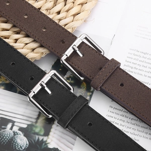 Ceintures rétro en similicuir mat pour femmes avec boucles en métal argenté, noir et marron