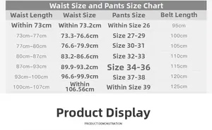 Detailed size chart for women's elastic waist belt with waist and pant size mapping
