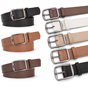 Simple PU Leather Belt With Matte Alloy Pin Buckle Versatile Jeans Decoration Waist Strap For Women Men Student Accessory