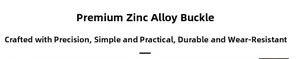 Détail de la boucle en alliage de zinc durable pour ceintures en faux daim rétro