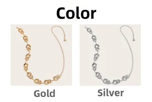Detailed comparison of French style metal waist chains in gold and silver finishes