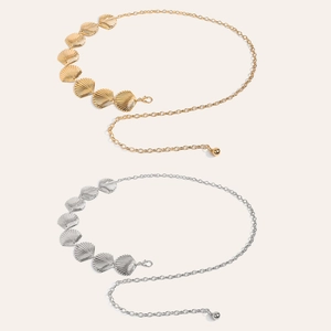 Chaînes de taille chics en forme de coquillage dorées et argentées pour robes de femmes