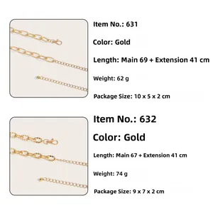 Detailed size and weight specs for hollow gold chain belts for women's dresses