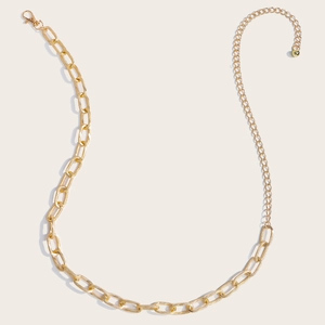 Elegant gold hollow metal waist chain with textured links for dresses and outfits