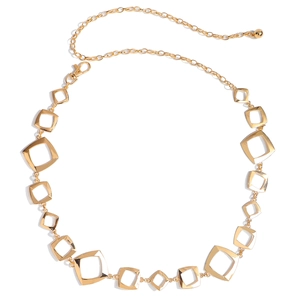 Minimalistische goldene Taillenkette mit geometrischen Quadraten und Karabinerverschluss