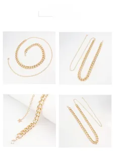 Détails de la chaîne de taille dorée avec maillons cubains et pendentif étoile élégant