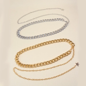 Chaîne de taille minimaliste or et argent avec pendentif étoile pour robe femme